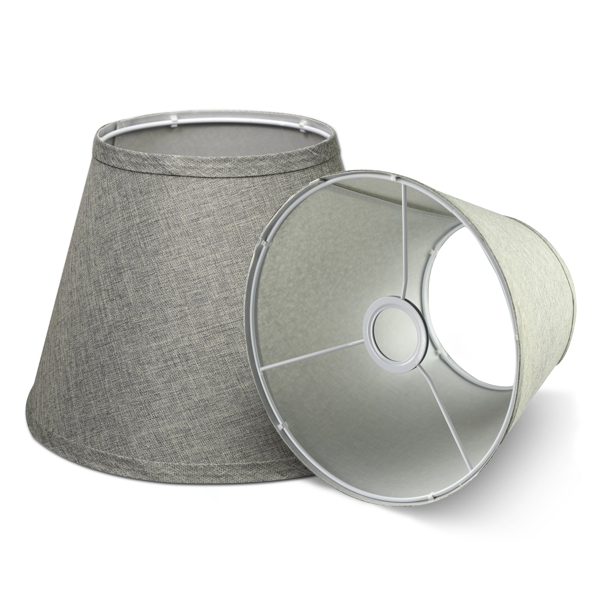 Small Empire Lamp Shade Set of 2 – Linen Fabric, 15x26x19cm Replacement Lampshades for Table Lamps
