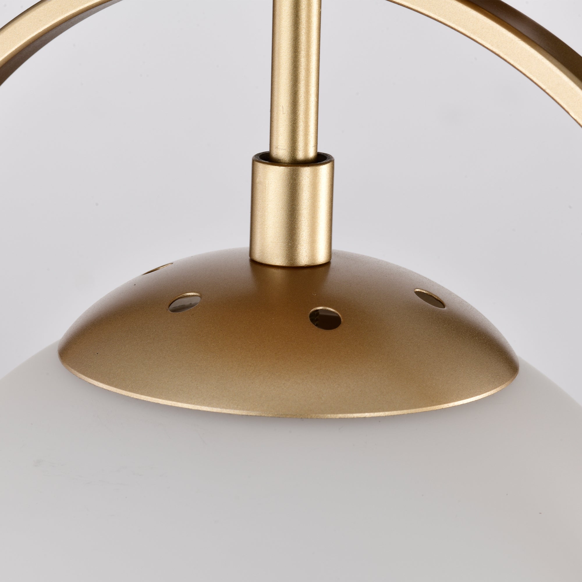 Mid Century Cream White Glass Chandelier Globe Semi Flush Mount Light Fixtures 1-Light Ceiling Light Fixtures Bedroom