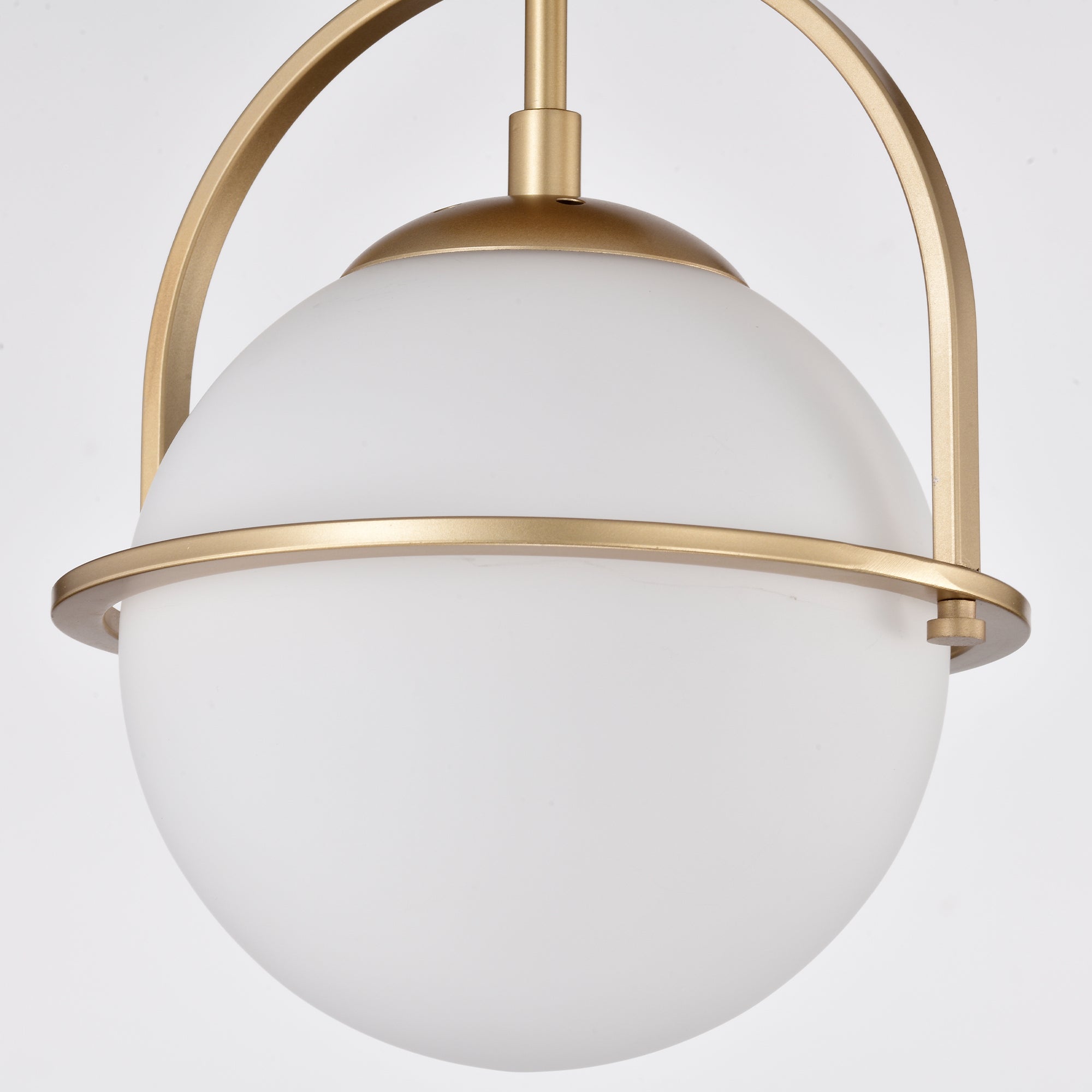 Mid Century Cream White Glass Chandelier Globe Semi Flush Mount Light Fixtures 1-Light Ceiling Light Fixtures Bedroom