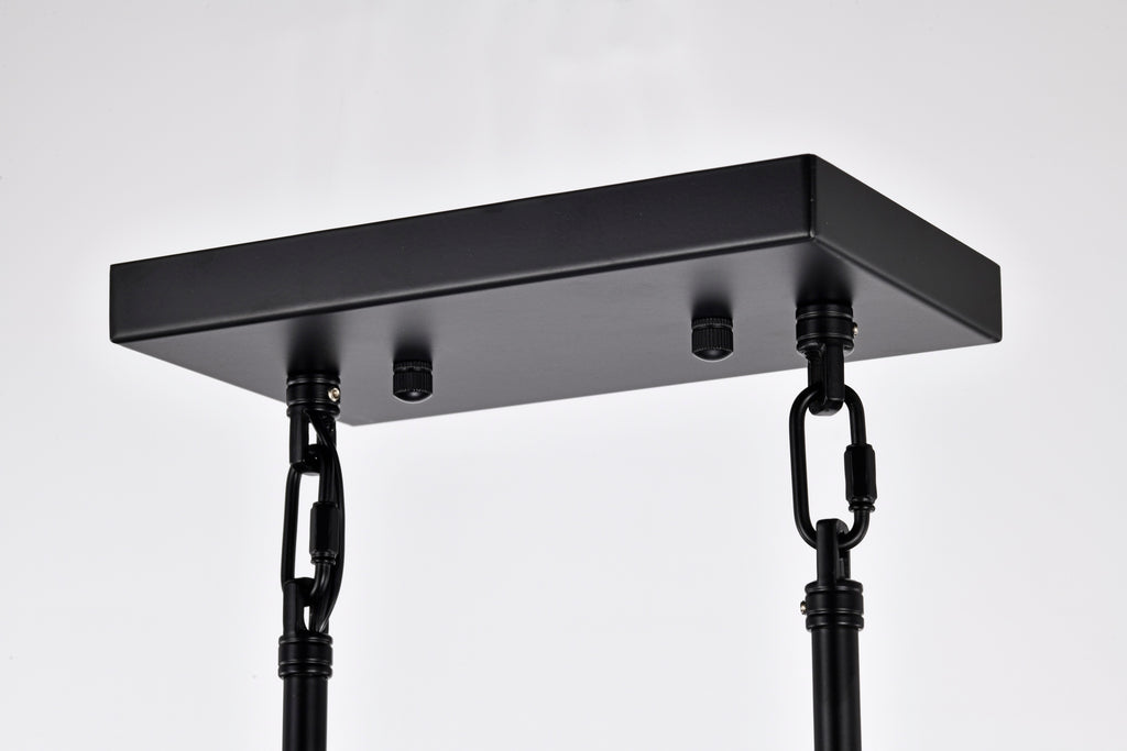 Black Modern Industrial Linear Pendant Light Fixtures for Dining Room