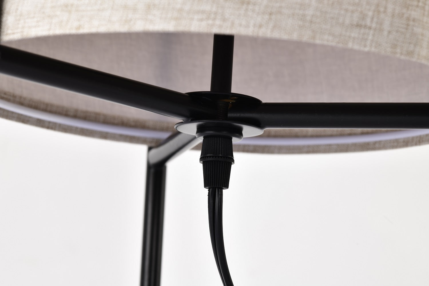 White Modern Columnar Linen Table Lamp for children's bedrooms