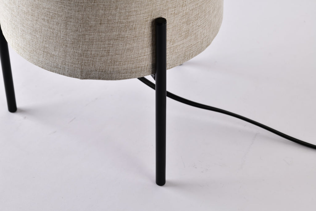 White Modern Columnar Linen Table Lamp for children's bedrooms