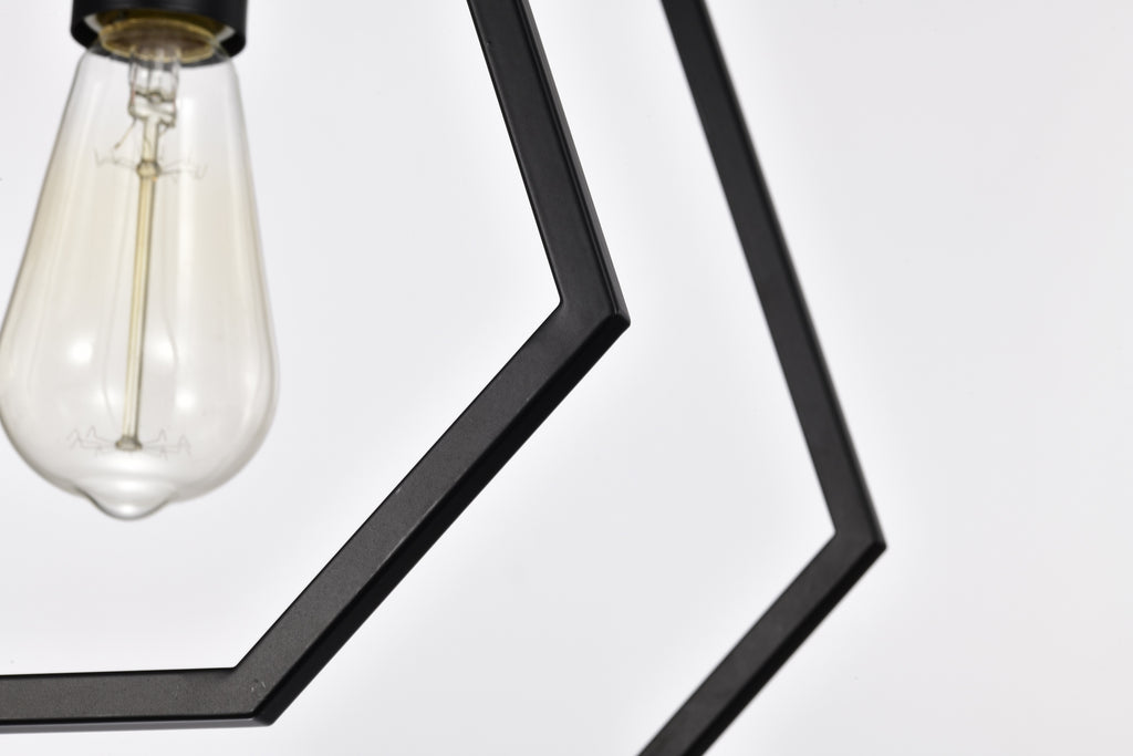 Black Modern Industrial Linear Pendant Light Fixtures for Dining Room
