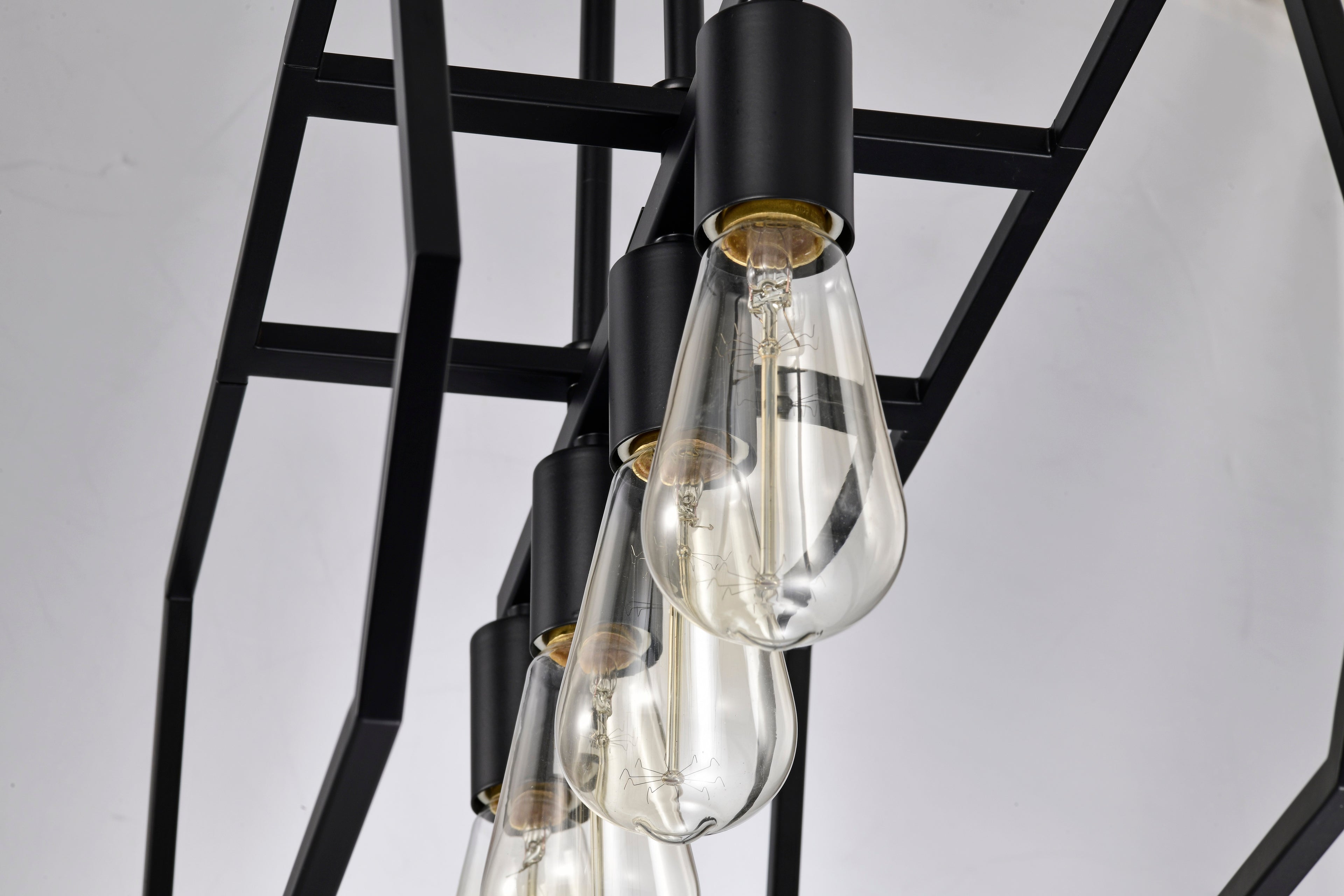 Black Modern Industrial Linear Pendant Light Fixtures for Dining Room