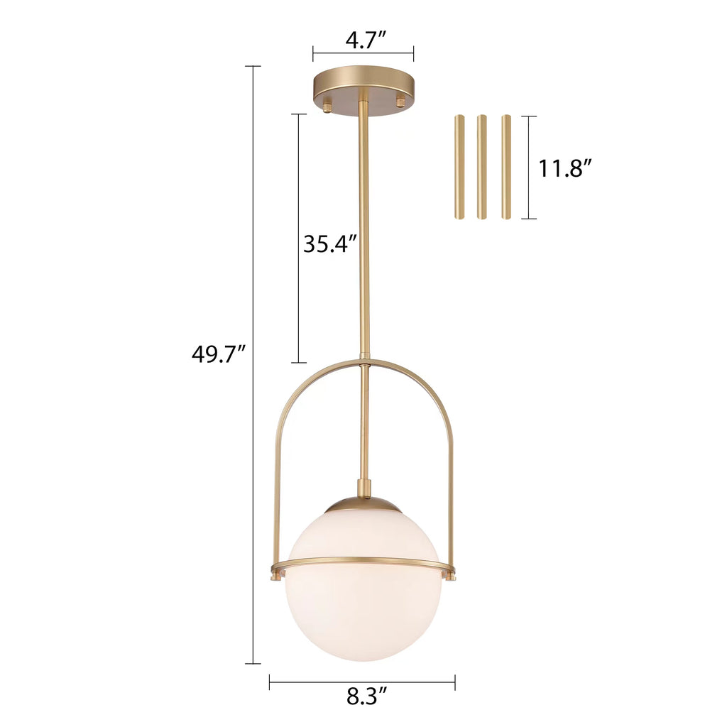 Mid-Century Modern White Glass Semi-Flush Ceiling Light Fixtures 2-Light