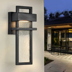 Modern LED Outdoor Wall Sconce with Wather Drop Glass for Doorway