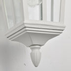 White Modern Outdoor Wall Light Clear Glass Exterior Light Fixture