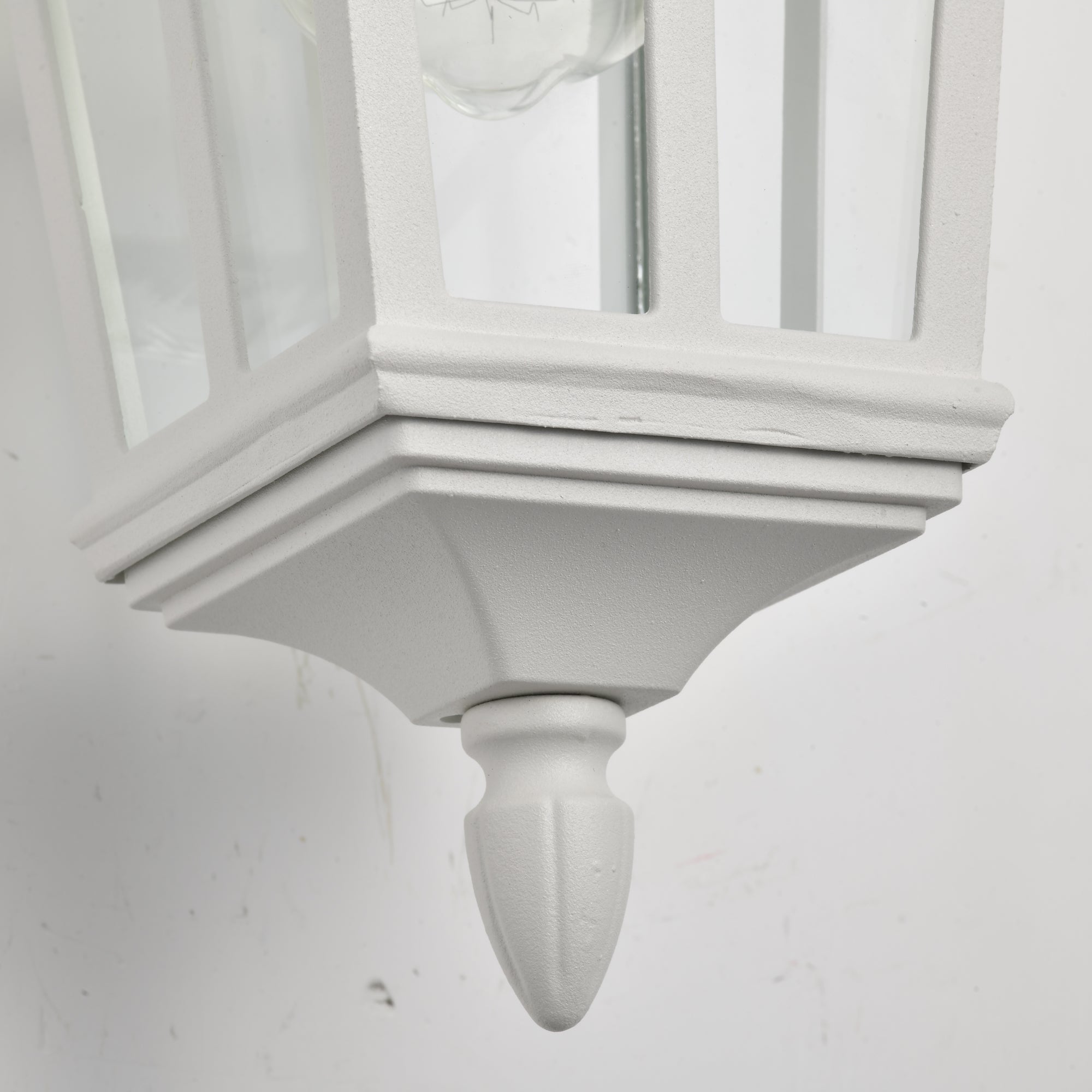 White Modern Outdoor Wall Light Clear Glass Exterior Light Fixture