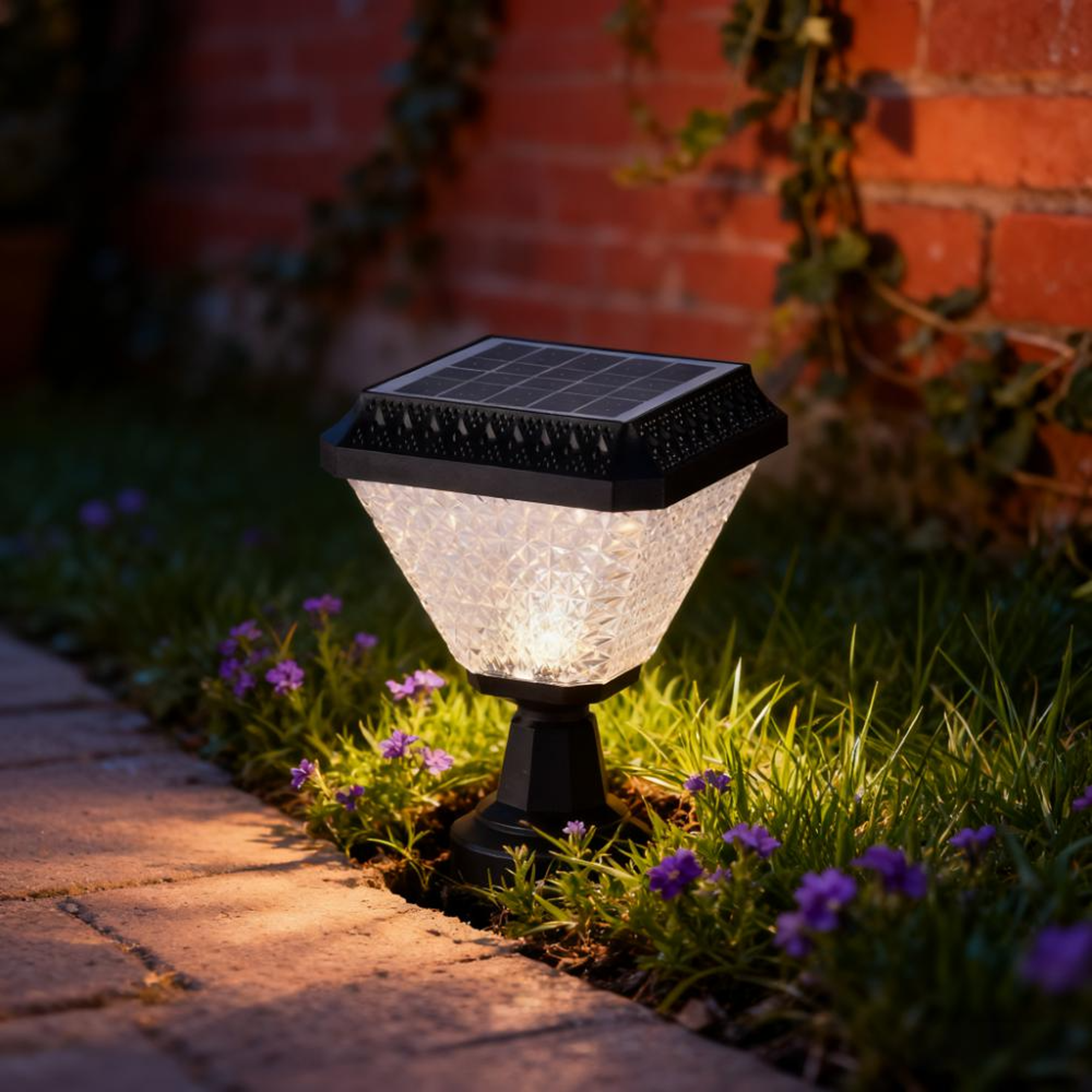 Solar Post Light with Remote Control, RGB Color Changing Outdoor LED Post Cap Light for 4x4 & 6x6 Fence, Deck & Garden (1 Pack)