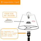 Small Empire Lamp Shade Set of 2 – White Linen,5.91" Top x 10.24" Bottom x 7.48" H, Fits E26 Sockets with Fixing Rings (Not for UNO Fitting),Replacement for Table Lamps