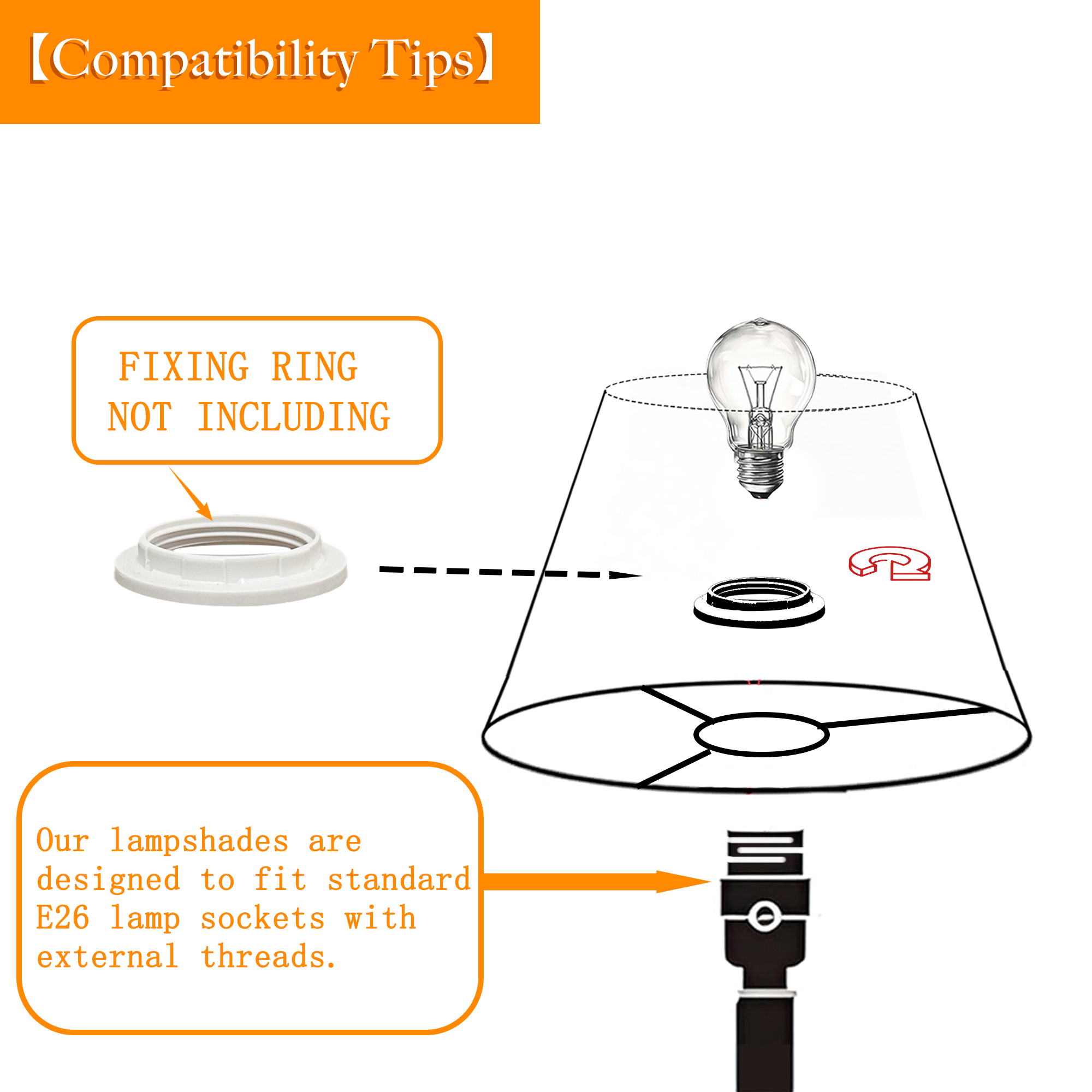 Set of 2 Small Empire Lamp Shades – Black Velvet, 5.9" x 9.84" x 6.9", Replacement for Table Lamps, Fits E26 Socket with Fixing Ring (Not for UNO Fitting)