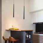 Mini LED Pendant Lights 2 Pack, 5W 3000K Warm White Black Hanging Lights for Kitchen Island & Bar Counter