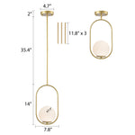 Gold Modern Globe Pendant Lighting for Kitchen Island 1-Light