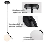 Black Pendant Light Modern Pendant Light Fixtures Globe Pendant Lighting for Kitchen Island 1-Light