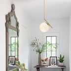Modern Gold Pendant Light Fixtures Glass Globe Pendant Lighting for Kitchen Island 1-Light