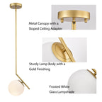Modern Gold Pendant Light Fixtures Glass Globe Pendant Lighting for Kitchen Island 1-Light