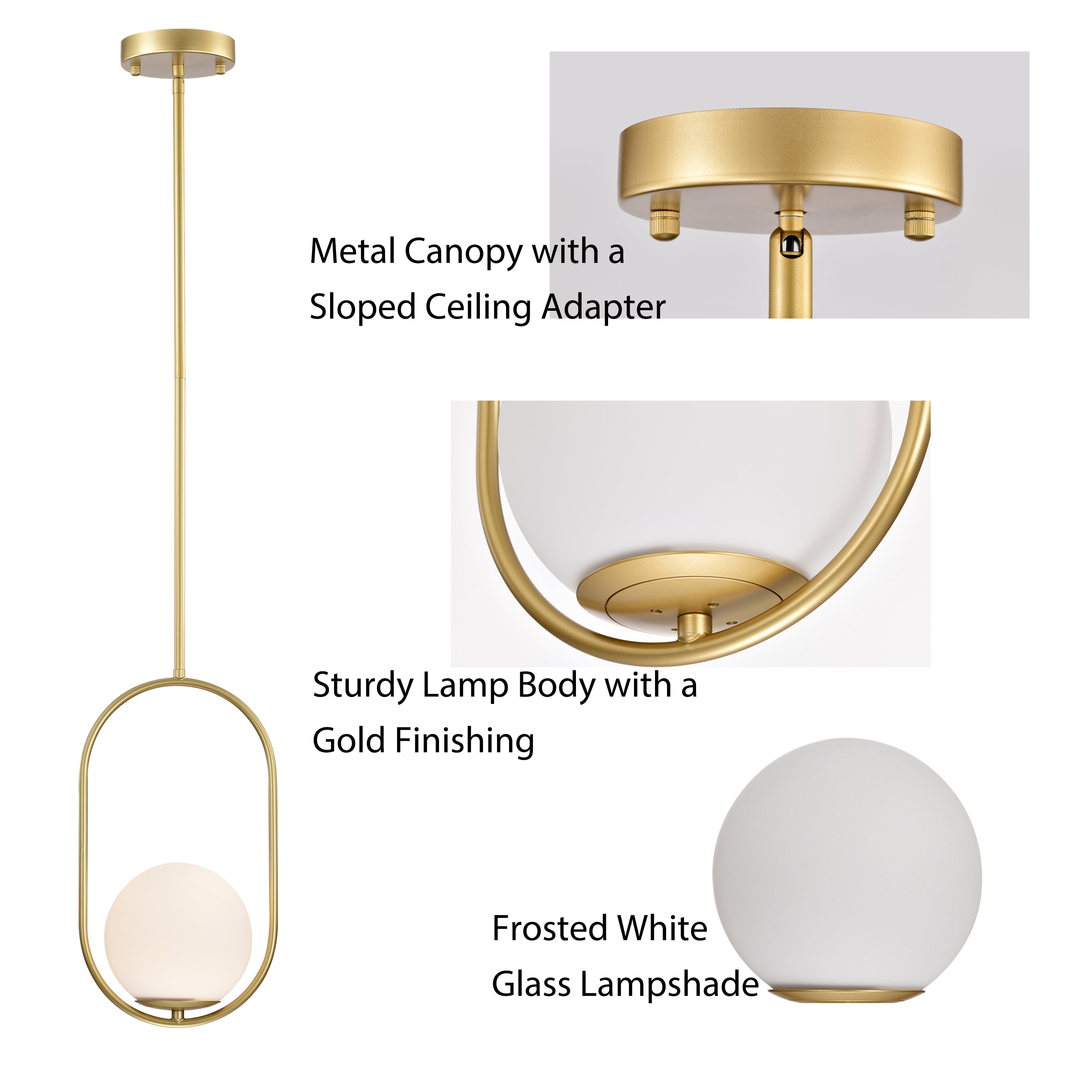 Gold Modern Globe Pendant Lighting for Kitchen Island 1-Light