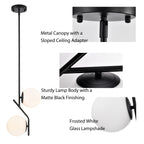 Black Pendant Light Fixture White Glass Pendant Light 2-Light