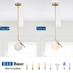 Modern Gold Pendant Light Fixtures Glass Globe Pendant Lighting for Kitchen Island 1-Light