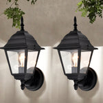 Outdoor Wall Light Fixtures Matte Black Outdoor Wall Sconces with Clear Glass Outdoor Wall Lanterns for Exterior House Porch Patio Garage Yard Front Door 2 Pack