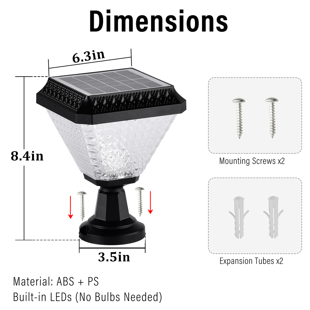 Solar Post Light with Remote Control, RGB Color Changing Outdoor LED Post Cap Light for 4x4 & 6x6 Fence, Deck & Garden (1 Pack)
