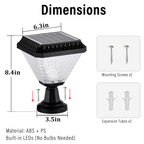 Solar Post Light with Remote Control, RGB Color Changing Outdoor LED Post Cap Light for 4x4 & 6x6 Fence, Deck & Garden (1 Pack)