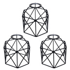 Ceiling Light Shade Cage Replacement  Black Metal Lamp Shades 3 Pack