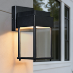 Outdoor Wall Lights, Warm White LED Modern Wall Mount Fixture -Waterproof Black Aluminum, Modern Exterior Lighting for Porch, Garage & Garden Decor