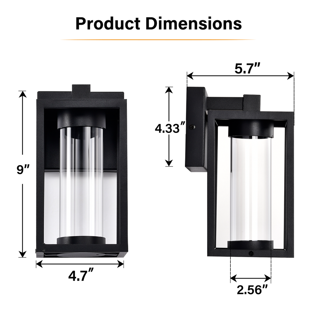 Modern outdoor wall light - matte black aluminum, LED Integrated 3000K,  1-Pack