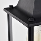 2 Pack Black Outdoor Wall Lanterns with Clear Glass, E26 Hardwired Porch Lights