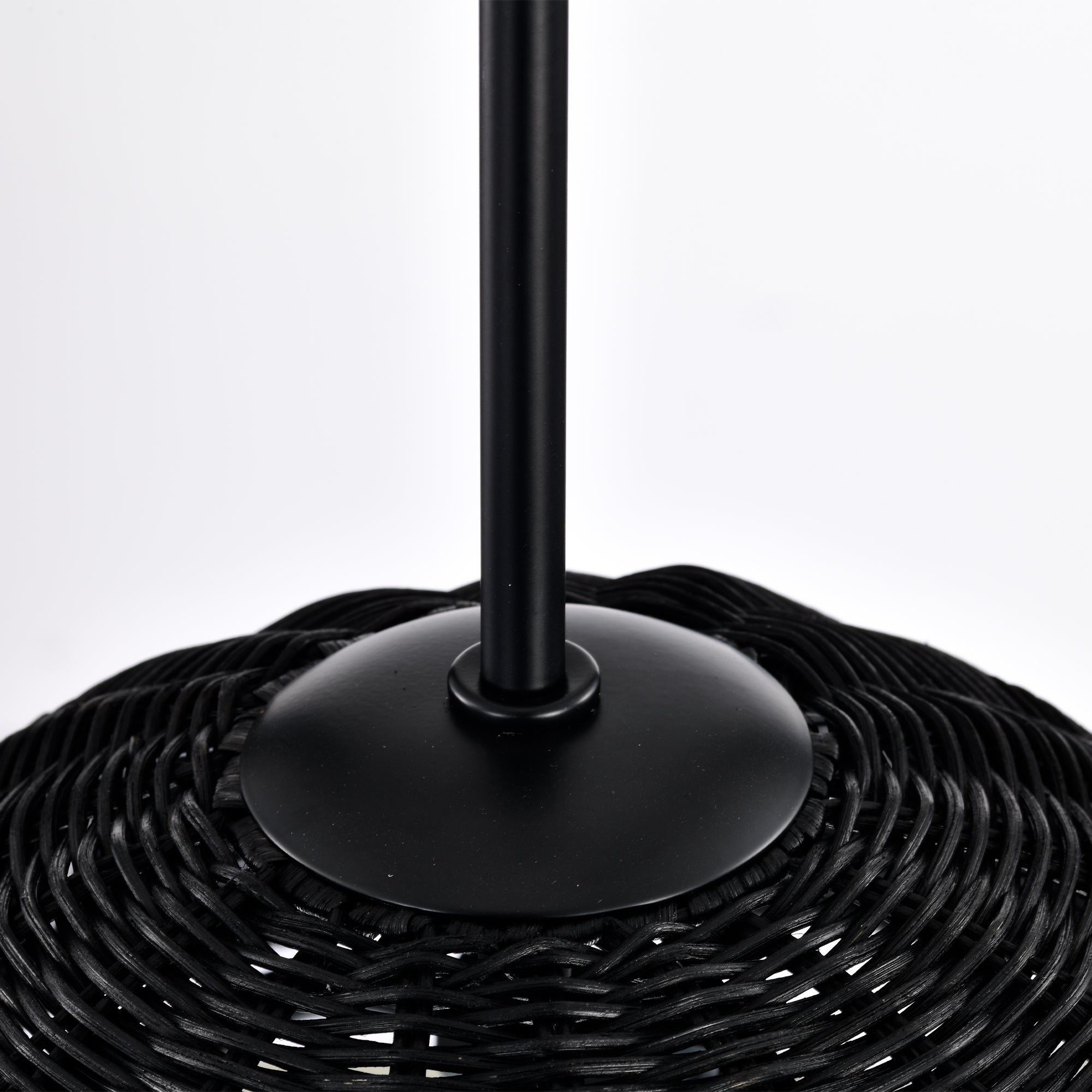 Black Bohemian Hemisphere Woven Rattan Pendant Light for dining room