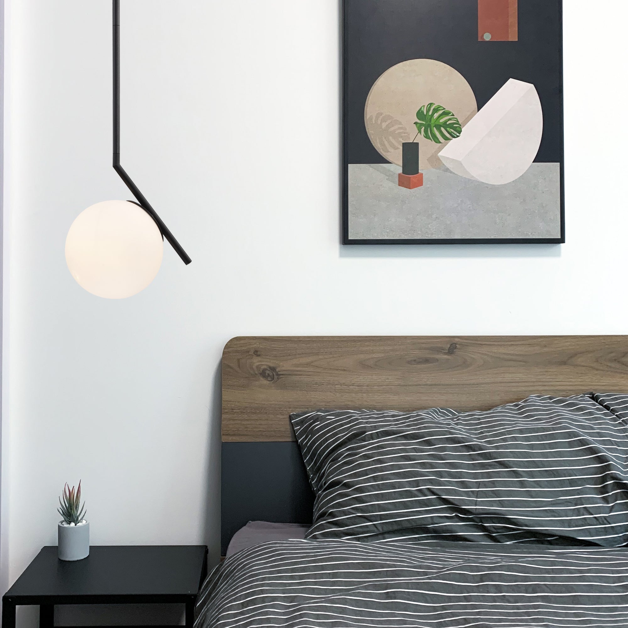 Black Pendant Light Modern Pendant Light Fixtures Globe Pendant Lighting for Kitchen Island 1-Light