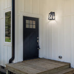 Outdoor Wall Lantern Black Outdoor Wall Sconce 1 Light Outdoor Light Fixture with Clear Glass Shade