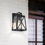 Outdoor Wall Lantern Black Outdoor Wall Sconce 1 Light Outdoor Light Fixture with Clear Glass Shade