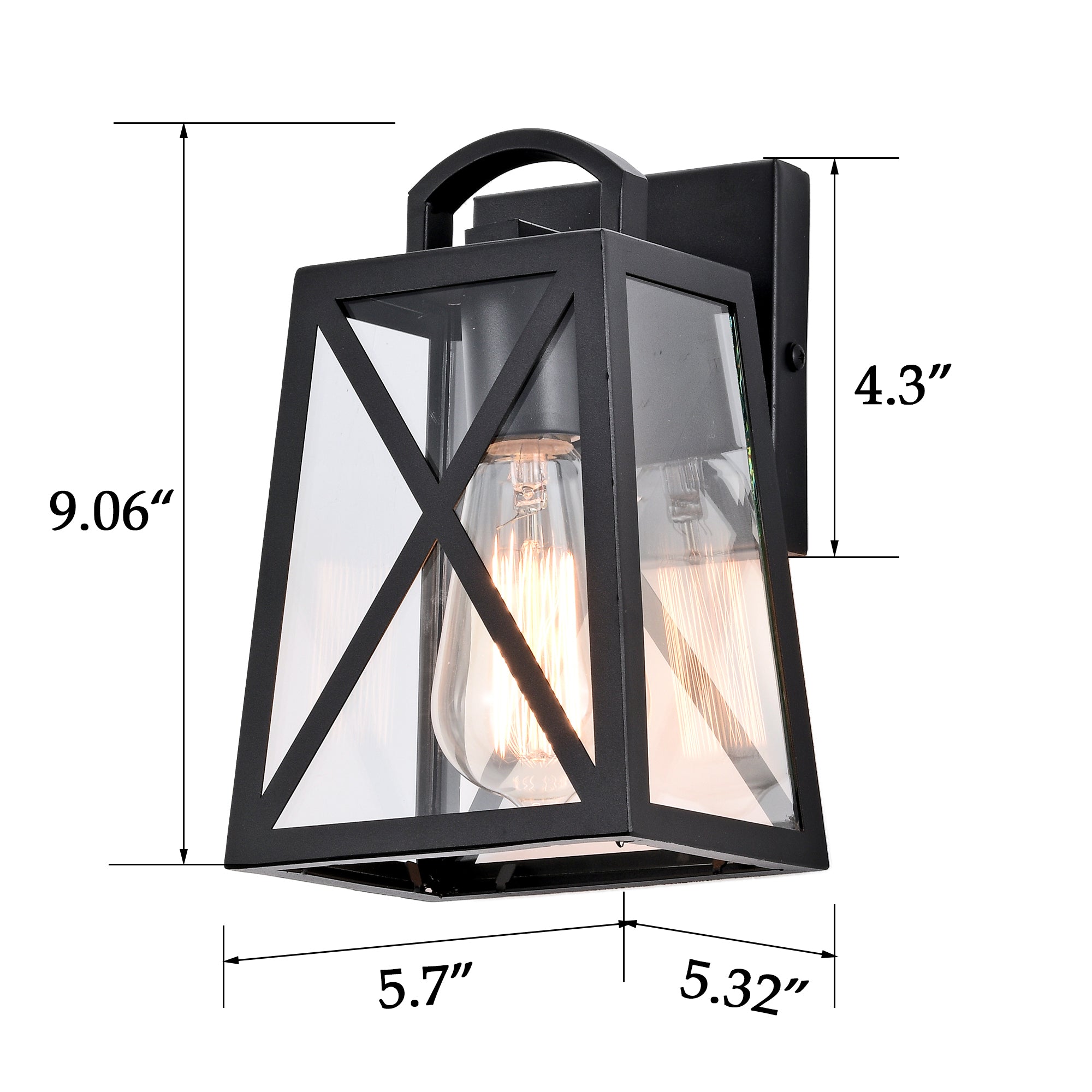 Outdoor Wall Lantern Black Outdoor Wall Sconce 1 Light Outdoor Light Fixture with Clear Glass Shade