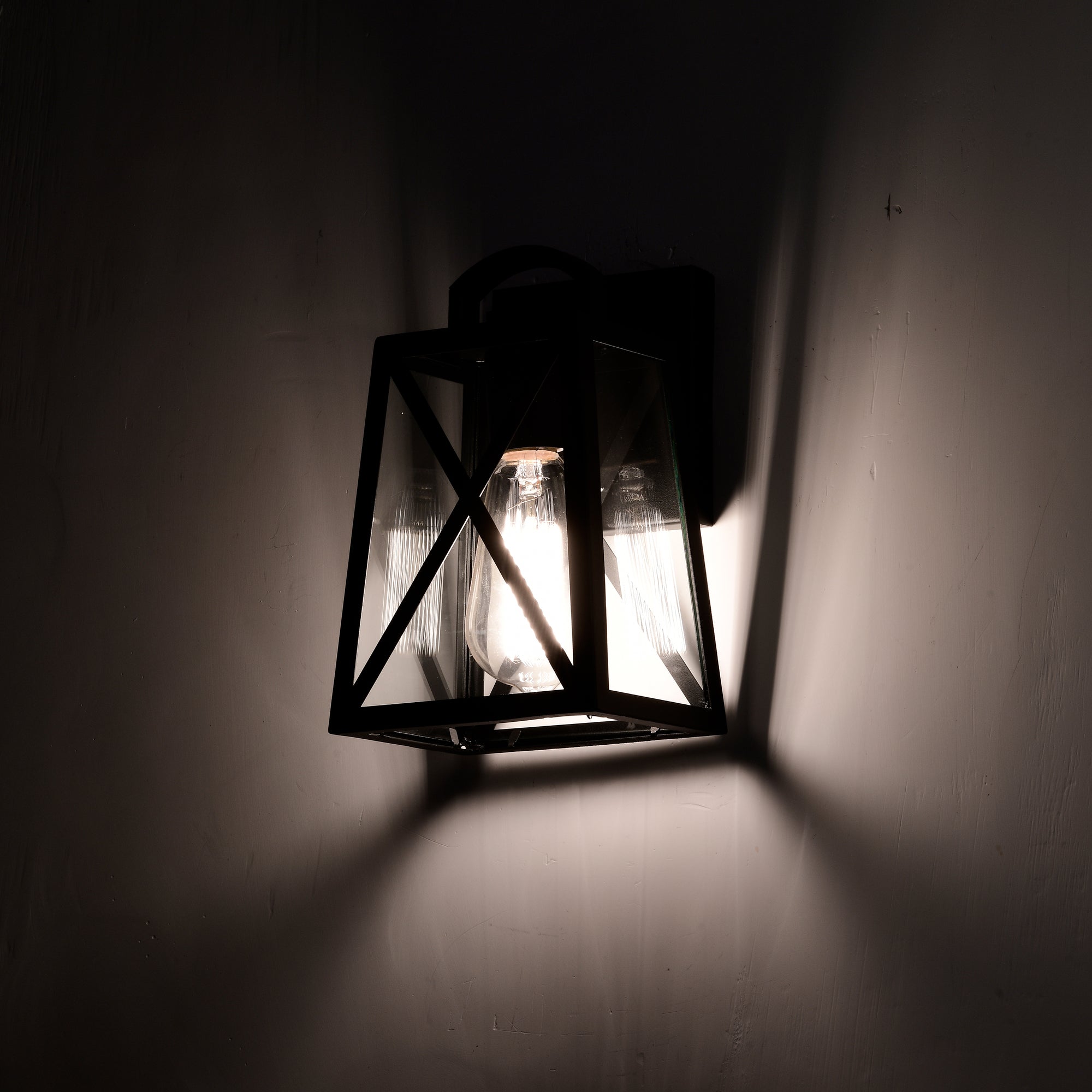 Outdoor Wall Lantern Black Outdoor Wall Sconce 1 Light Outdoor Light Fixture with Clear Glass Shade