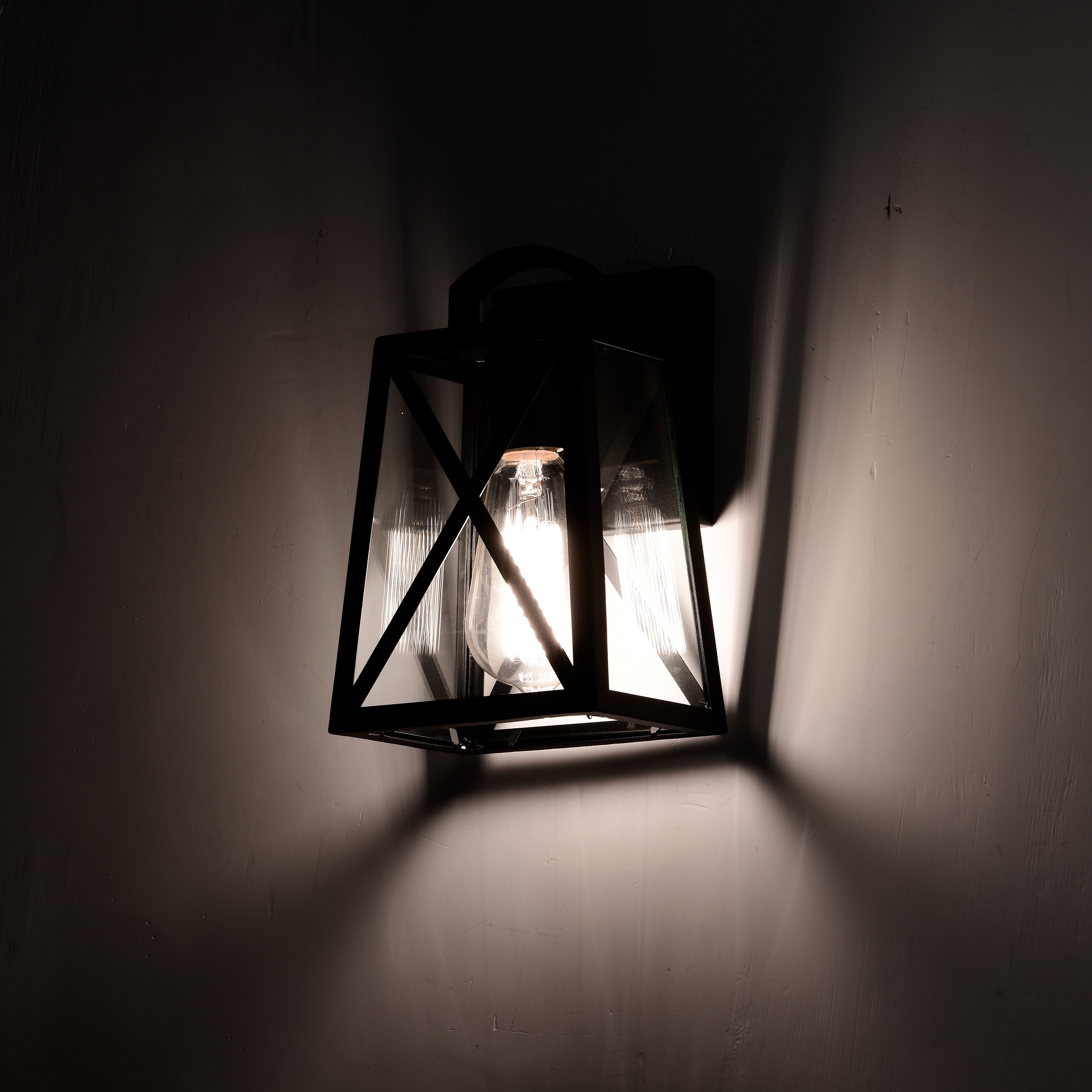 Outdoor Wall Lantern Black Outdoor Wall Sconce 1 Light Outdoor Light Fixture with Clear Glass Shade