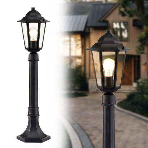 28.3'' Outdoor Lamp Post Lights Hard Wired Black Outdoor Light Post