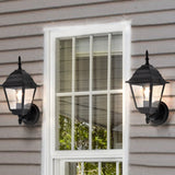 Outdoor Wall Light Fixtures Matte Black Outdoor Wall Sconces with Clear Glass Outdoor Wall Lanterns for Exterior House Porch Patio Garage Yard Front Door 2 Pack