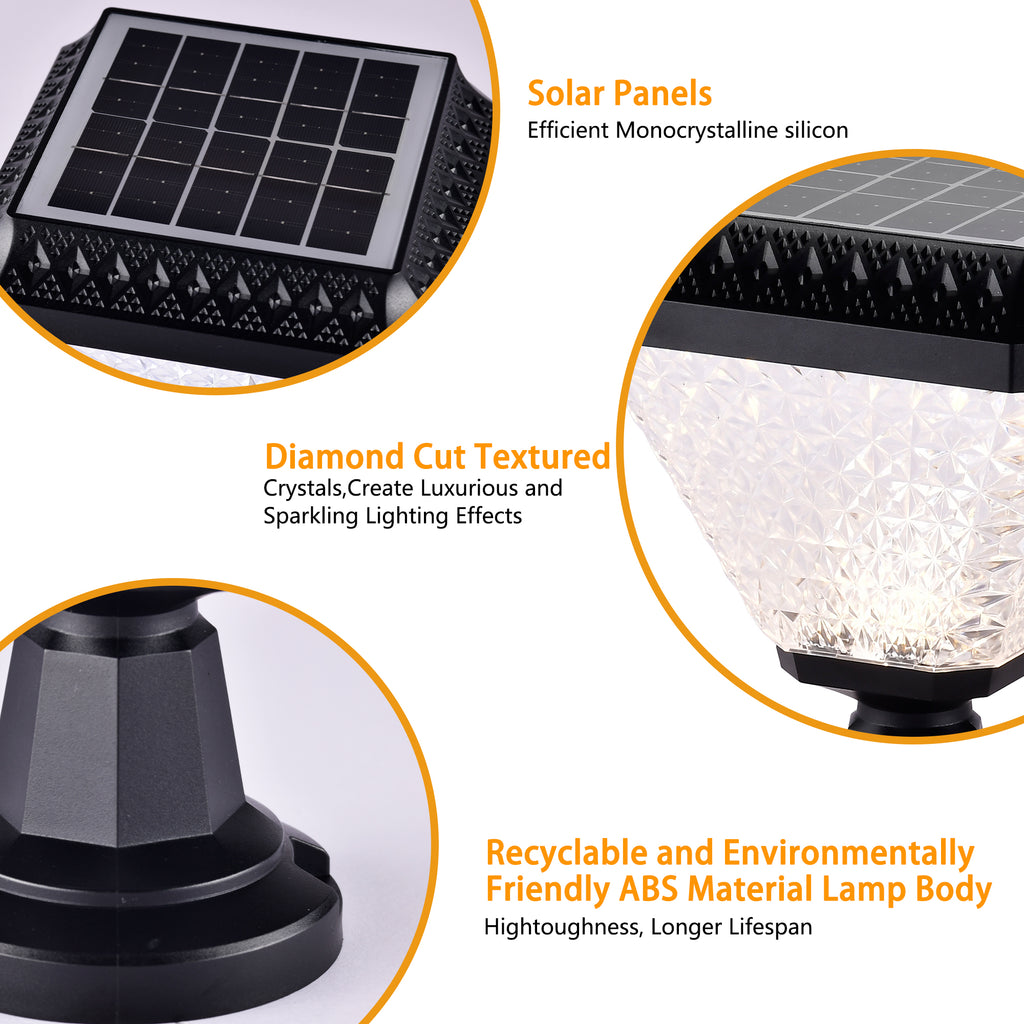 Solar Post Light with Remote Control, RGB Color Changing Outdoor LED Post Cap Light for 4x4 & 6x6 Fence, Deck & Garden (1 Pack)