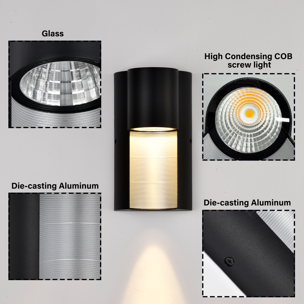 Outdoor LED Wall Lights, Warm White Hardwired Exterior Light Fixture for Porch, Patio,Front Door