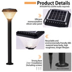 Solar Post Light with Remote, RGB Color Changing Outdoor Pathway Light with Adjustable Height