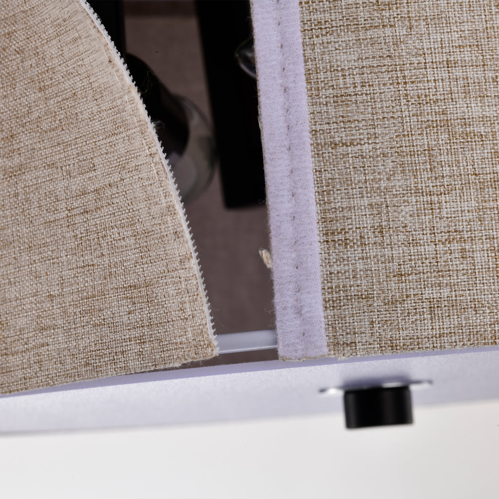 White Modern Drum Linen Semi-Flush Mount Light for hotel rooms