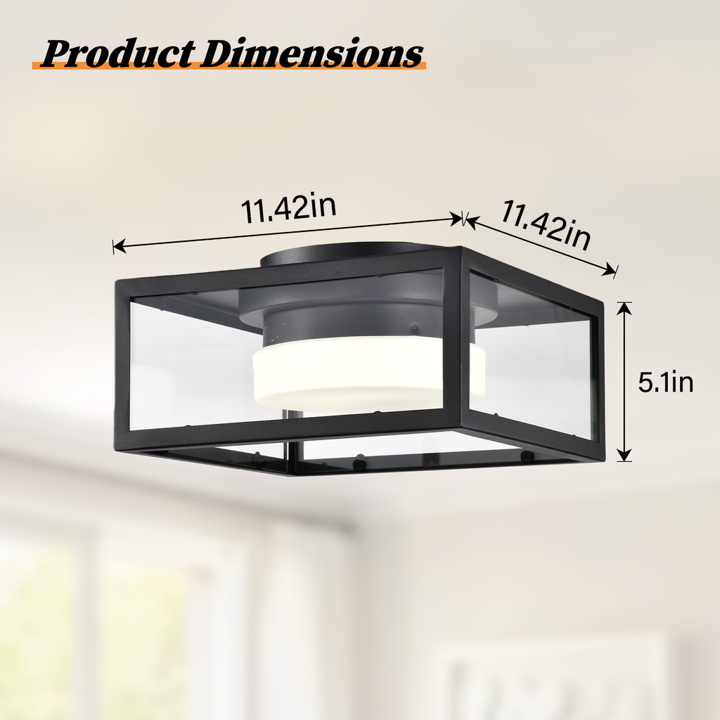 Modern ceiling light, LED ceiling light Fixture, Black  Light for Bedroom and Hallway, Cool White Light