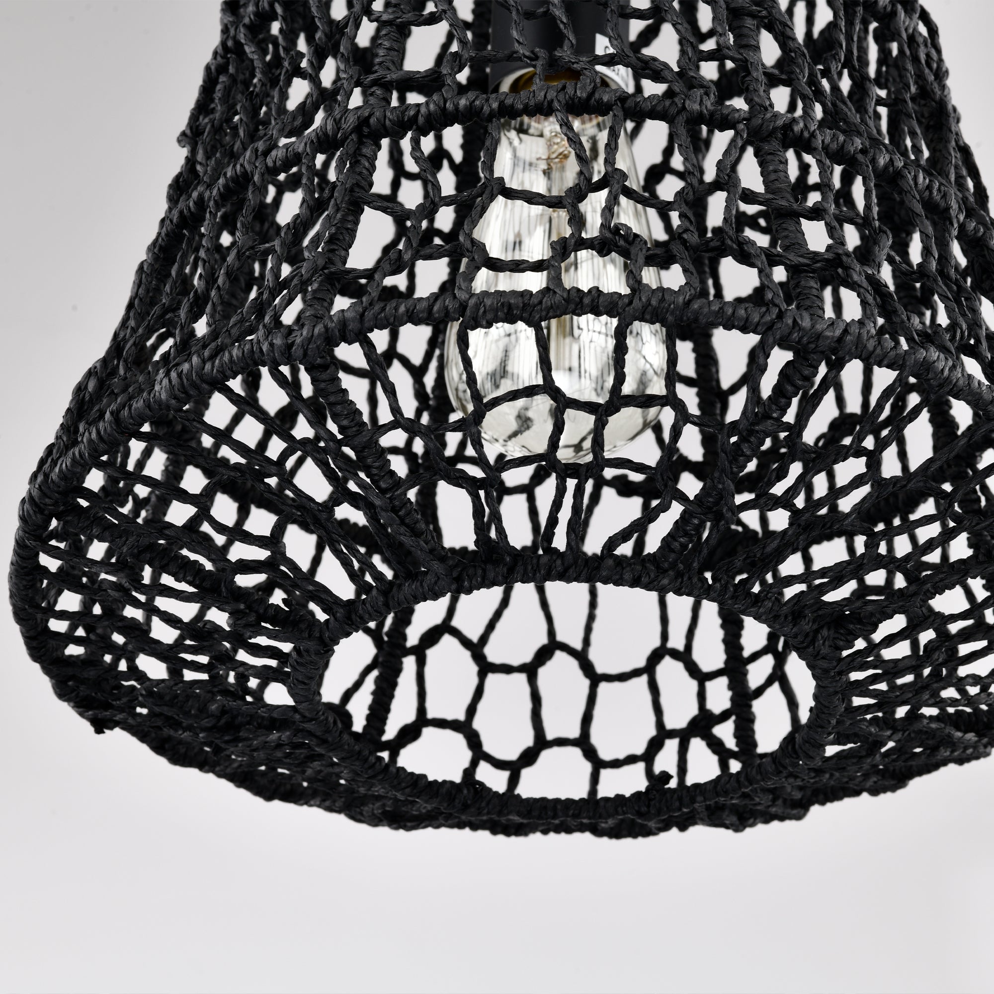 Bohemian Woven Rattan Pendant Light with lantern shape for dining room