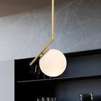 Modern Gold Pendant Light Fixtures Glass Globe Pendant Lighting for Kitchen Island 1-Light