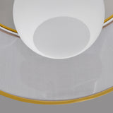 Gold & White Modern Drum Polyvinyl Chloride Semi-Flush Mount Light