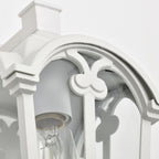 White Modern Outdoor Wall Light Clear Glass Exterior Light Fixture