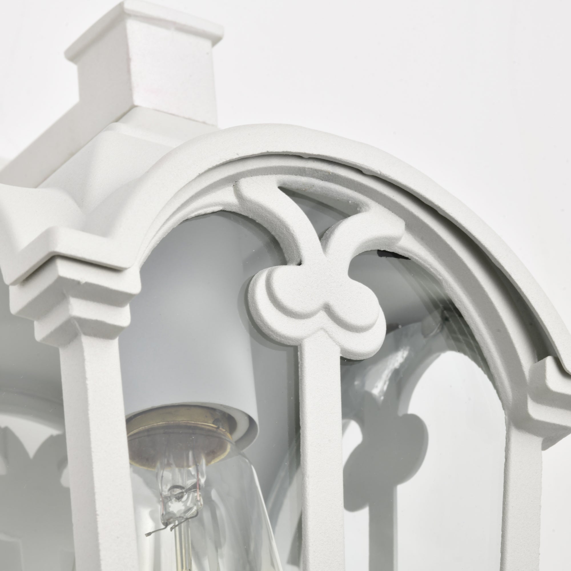 White Modern Outdoor Wall Light Clear Glass Exterior Light Fixture