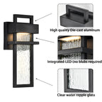 Modern LED Outdoor Wall Sconce with Wather Drop Glass for Doorway